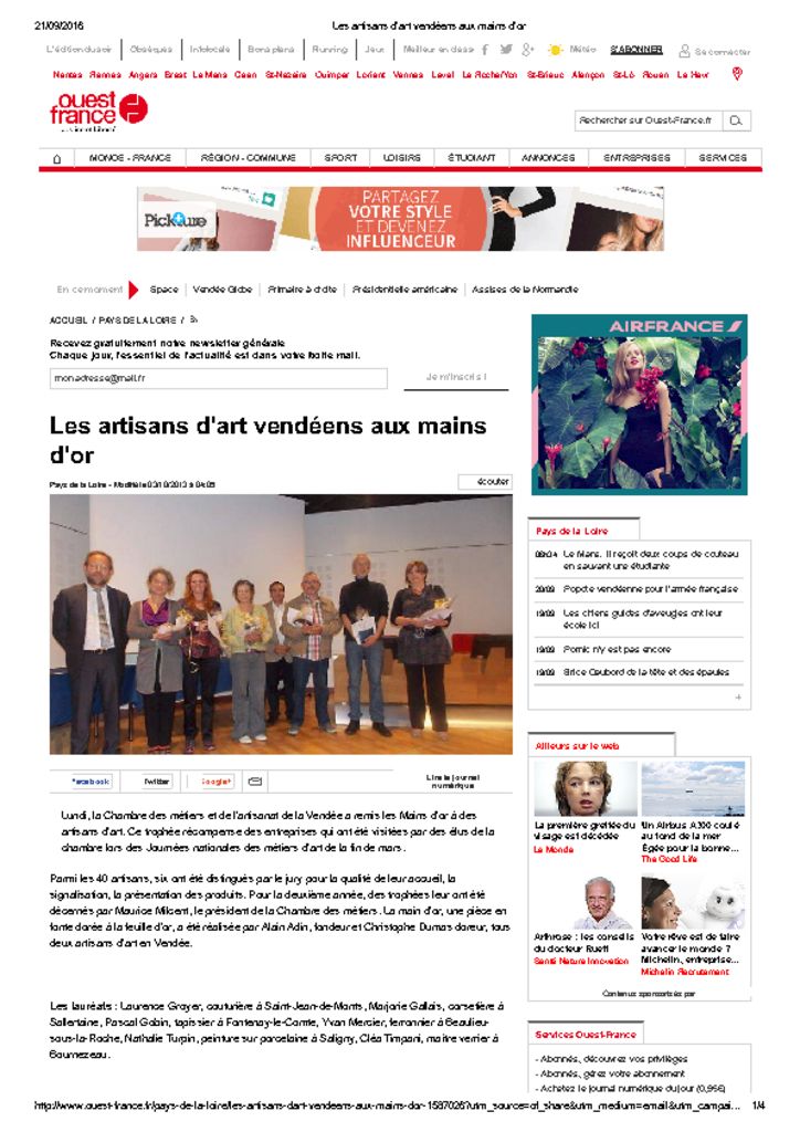 <u>Ouest France</u><br><br>03/10/2013